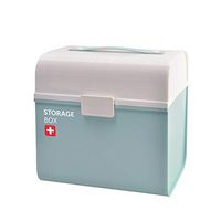 FHealth Plastic First Aid Box with Pill Case, Medical Box with Removable Tray for Family Emergency Kit Storage Organizer
