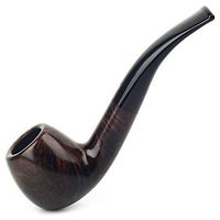 LS Pipe - Briar Wood Pipe Brown Smooth Classic Curved Italian Import Door Bucket