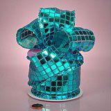 Krafty Klassics 1 Roll of Mirrored Plates Fabric Ribbon (2 1/2" x 10 Yds) (Turquoise)