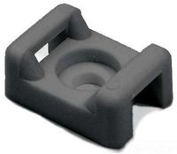 Hellermann Tyton CTM30C2 Cable Tie Mount, 0.2" Hole Diameter, 0.31" Max Tie Width, PA66, Black (Pack of 100)