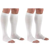 Truform Compression 30-40 mmHg Knee High Open Toe Stockings White, 3X-Large, 2 Count