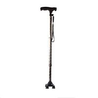 PANYFDD Four-Legged Retractable Cane Brown Non-Slip Auxiliary Walking Stick Elderly Booster with Light Handle Elderly Disabled Patient