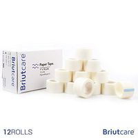 Briutcare Paper Tape (12 Pcs) | FDA Approved Medical Tape For First Aid | Hypoallergenic Fabric & Latex Free for Sensitive Skin | Micropore Surgical Tape | Ideal For First Aid Kit & Medical Use
