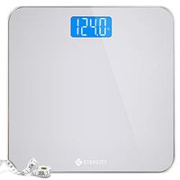 Etekcity Digital Body Weight Bathroom Scale with Body Tape Measure and Round Corner Design, Large Blue LCD Backlight Display, High Precision Measurements, 400 Pounds