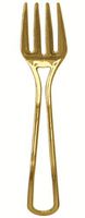 Plastic Cutlery Silverware Extra Heavyweight Disposable Flatware, Full Size Plastic Modern Collection Forks Like Polished Gold, 20 Pack (Forks)