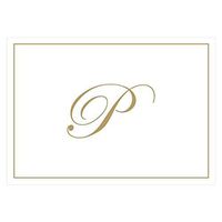 Caspari Gold Embossed Initials Boxed Note Cards in Letter P, 16 Cards & Envelopes