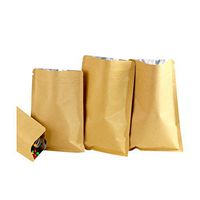 Kraft Paper Mylar Foil Zip Lock Package Pack Bags Powder Flat Bottom Self Seal Packing Pocket Brown Kraft Paper Aluminum Foil Zipper Packaging Pouch (100, 10x15CM(3.94"x5.91"))