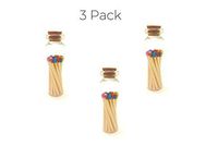 Colorful Decorative Matches, 60 Premium Wooden Matches | Artisan Matches for Candles, Safety Matches for Lighting Candles with Match Striker On The Bottle | Perfect Candle Accessories