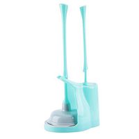 Fdit1 Bathroom Toilet Cleaner Set Plastic Toilet Brush Plunger with Holder (Blue)