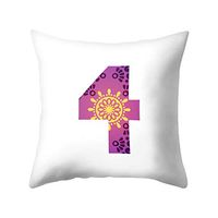 Kaiye Alphabet A-Z and Number 0-9 Letter Print Pillow Case 18 x 18 inch Square Sofa Car Cushion Cover Home Decor, 45 X 45cm
