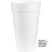 Dart Disposable Coffee Cups Foam Hot Drink Beverage To Go 16 Ounce 50/Case With Lids