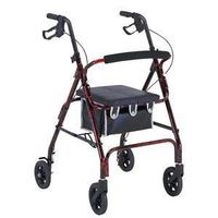 Flame Finish Aluminum Rollator With Loop Brakes