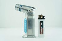 2 Items Zico (Original) Ergo Refillable Butane Adjustable Quad Jet Torch Flame Lighter with Patriot Lighter