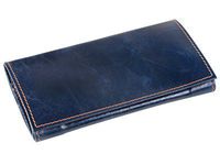 4th Generation Leather Pipe Tobacco Pouch ~ Choose Your Style (Navy Blue Roll Up)