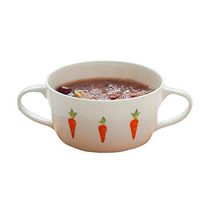 AXZHYX Bowl Bowl, Ceramic Tableware, Microwave Oven, binaural Bowl, Cereal Western Dessert Fruit Salad Bowl Soup Porridge Bowl, Dishwasher Safe Hotel Tableware Home Noodles Boiled Fish Soup Bowl