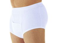 Men's Horizontal Fly Incontinence Briefs - Washable Reusable Bladder Control Underwear 2X - 3-Pack