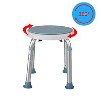 Firsthgus Shower Chair Shower Stool Lightweight Height Adjustable, Bathroom Seat, Shower Chair with Non-Slip Leg Pad for Elderly, Disabled, and Handicapped Pregnant Woman Support 136kg