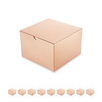 PACKQUEEN 10 Gift Boxes 6x6x4 Inches, Rose Gold Gift Boxes with Lids, Paper Gift Boxes for Light Weight Gifts, Cupcake Boxes, Glossy Rose Gold, Textured Finish