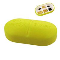 Pill Box Organizer for Outdoor Travel Portable Medicine Boxes Dispenser with 4/6 Large Compartments,Fashion Colors Plastic Pill Storage Cases (6 Compartments, Yellow)