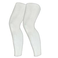 N'joy MAKLULU Compression Leg Sleeves, 1 Pair for Men, Women - Full Length Stretch Long Sleeve, Non-Slip Inner Bands-L(White)