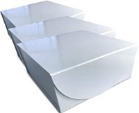 White Gift Boxes with Magnetic Closure, 8x8x4 Inches with a Stylish Round Lid. Collapsible, Reusable & Sturdy | Great for Storage, Groomsmen & Bridesmaids Proposals or Gifts for Any Event. (3)