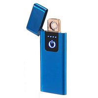 Teepao USB Rechargeable Lighter, Fingerprint Sensor Flameless Lighter LED Power Display 0.4cm Ultra Thin Portable Touch Cigartte Lighter Double Side Cigarette Ignition Tool,Metal