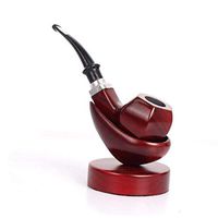 Hand Made Designed for Pipe Smokers, Solid Wood Handmade Circle Redwood Red Sandalwood Filter Pipe, Gift Smoking Pipe
