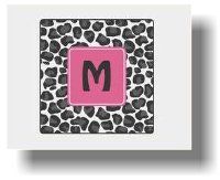 Paparte Note Cards Leopard Initial 702 (Pink)