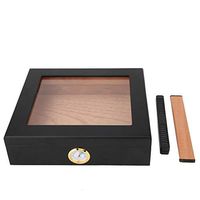 HEEPDD Cigar Humidor, Spanish Cedar Wooden Cigar Humidor Portable Desktop Display Cigar Case Box with Humidifier Hygrometer Holds 20 to 30 Cigars