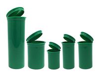 DRAM 5 Pack Medicine Bottle Wellness Containers 08,13, 19, 30, 60 Drams Assortment of Colors (Green - Opaque)