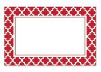 Red and White Tiles Gift Note Cards with Envelopes and Gold Seal -25pack Set