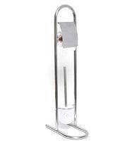 EVIDECO Tissue Roll Dispenser Freestanding Toilet Bowl Brush Holder, Chrome