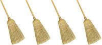 Weiler 44008 Corn Fiber Heavy-Duty Wire Banded Warehouse Broom with Wood Handle, 1-1/2" Head Width, 57" Overall Length (Fоur Расk)