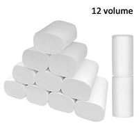 New Strong Soft 4-Ply 12 Rolls Toilet Paper, Household Bath Tissue Giant Roll for Guest Bathroom Kitchen