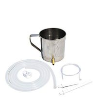HealthAndWealth - Stainless Steel Enema Bucket Kit (1 Quart) Reusable for Colon Cleansing with Platinum Cured Medical Grade Silicone Hose Includes,Nozzle Tips. | Instruction Booklet