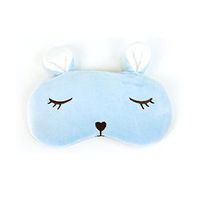 Soft Animal with Ears Sleeping Mask Sleep Shade Cooling Mask with Ice Pack 1pc (Blue)