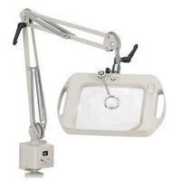O C White 71400 Wide-View Dimmable Illuminated Magnifier, 25" Reach, 3 diopters, Table clamp
