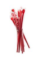 Perfect Stix Concession Spoon Straw, Plastic Wrapped, 8" Length, Red (Pack of 300)