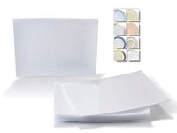 " OCCASIONS" 120 Plates Pack, Heavyweight Disposable Square Wedding Party Japanese Style/Sushi Plastic Plates 9'' x 7'' (Small Dinner Plate, Asia, White)