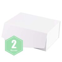WRAPAHOLIC 2Pcs White Gift Box Rectangular 9.5x7x4 Inches, Collapsible Gift Box with Magnetic Closure for Party, Wedding, Gift Wrap, Bridesmaid Proposal, Storage