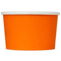 [50 Count] Orange Paper Ice Cream Cups - 4 oz Eco-Friendly Dessert Containers - Perfect For Your Yummy Foods! Many Colors & Sizes - Frozen Dessert Supplies