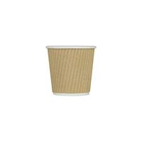 Karat C-KRC504 4 oz. Ripple Paper Hot Cups - Kraft (Case of 1000)