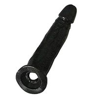 2020 Hot Black Realistic Beautihome Black Feeling Sexy 9 INCH Longer Add 2.5" Shaft Bottom Double Open Girth Enhancer Extension Sleeve Extender Sheath Toy Type for Men