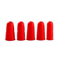 HEALIFTY 5Pcs Silicone Finger Caps Waterproof Finger Cover High Temperature Resistance Skid Resistance Finger Cover Red