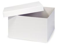 WHITE GLOSS Hi-Wall 10x10x6"100% Recycled Giftware Box BASE (1 unit, 50 pack per unit.)