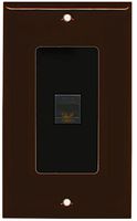 RiteAV Decorative 1 Gang 1 Port Cat6 Wall Plate - Brown/Black - Bracket Included