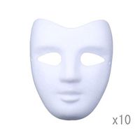 Meimasks DIY White Paper Mask Pulp Blank Hand Painted Mask Personality Creative Free Design Mask 10pcs (V face)