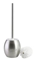 JustNile Stainless Steel Toilet Brush with Bowl Holder, Vented Space Saving Modern Cleaning Tool