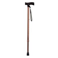 Crutches Mountaineering Aluminum Single Angle Cane Retractable Walking Stick Wood Wooden Handle Anti-Skid Walking Stick Black Brown Green (Color : Gold, Size : 73cm)