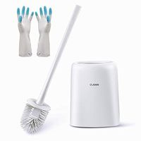 Toilet Scrub Brush - Silicone Toilet Brush with Holder Quick Drying (1, White)